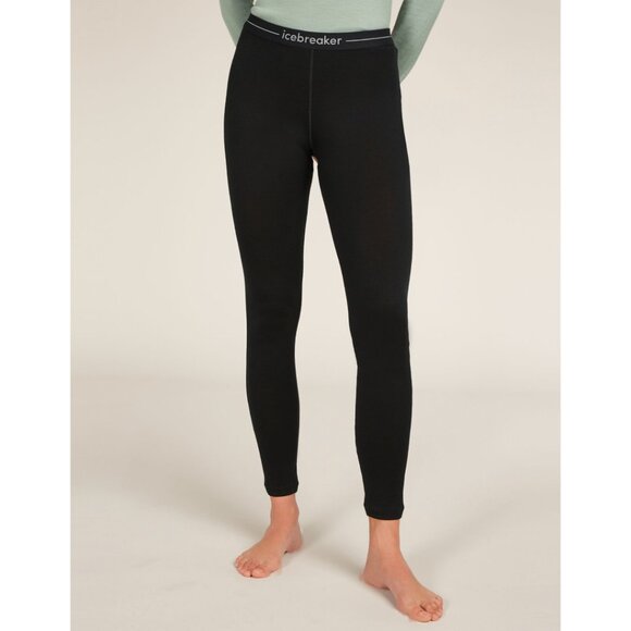Icebreaker Pants - Icebreaker Women's Merino 260 Tech Thermal Leggings Black 100% Wool